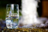 Wasserglas vor Brunen